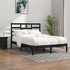 Estructura De Cama De Madera Maciza Negra 140x200 Cm Vidaxl