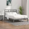 Estructura De Cama Madera Maciza Gris King Size 150x200 Cm Vidaxl