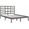 Estructura De Cama Madera Maciza Gris King Size 150x200 Cm Vidaxl