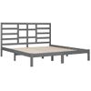 Estructura De Cama De Matrimonio Madera Maciza Gris 180x200 Cm Vidaxl