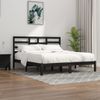 Estructura De Cama Madera Maciza Negro Supe King 180x200 Cm Vidaxl