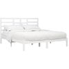 Estructura De Cama Madera Maciza Blanco 200x200 Cm Vidaxl