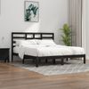 Estructura De Cama De Madera Maciza De Pino Negra 200x200 Cm Vidaxl