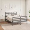 Estructura De Cama Madera Maciza Gris Doble 135x190 Cm Vidaxl