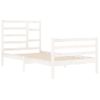 Estructura De Cama Madera Maciza De Pino Blanco 100x200 Cm Vidaxl