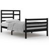 Estructura De Cama Madera Maciza Negro 100x200 Cm Vidaxl