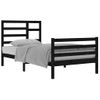 Estructura De Cama Madera Maciza Negro 100x200 Cm Vidaxl