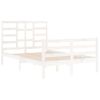 Estructura De Cama Madera Maciza De Pino Blanca 120x200 Cm Vidaxl