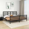 Estructura De Cama De Madera Maciza De Pino Negra 200x200 Cm Vidaxl