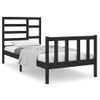 Estructura De Cama Madera Maciza Individual Negra 75x190 Cm Vidaxl