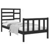 Estructura De Cama Madera Maciza Individual Negra 75x190 Cm Vidaxl