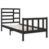 Estructura De Cama Individual Madera Maciza Negra 90x190 Cm Vidaxl