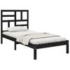 Estructura De Cama Madera Maciza Individual Negra 75x190 Cm Vidaxl