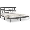 Estructura De Cama De Madera Maciza De Pino Gris 200x200 Cm Vidaxl