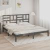 Estructura De Cama De Madera Maciza De Pino Gris 200x200 Cm Vidaxl