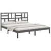 Estructura De Cama De Madera Maciza De Pino Gris 200x200 Cm Vidaxl