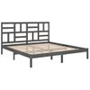 Estructura De Cama De Madera Maciza De Pino Gris 200x200 Cm Vidaxl