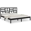 Estructura De Cama De Madera Maciza De Pino Negra 200x200 Cm Vidaxl