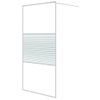 Mampara De Ducha Vidrio Esg Transparente Blanco 100x195 Cm Vidaxl