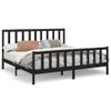 Estructura De Cama Madera Maciza Super King Negra 180x200 Cm Vidaxl