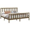 Estructura De Cama Madera Maciza Marrón Miel 200x200 Cm Vidaxl