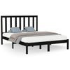 Estructura De Cama De Madera Maciza Negra 140x200 Cm Vidaxl