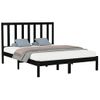 Estructura De Cama De Madera Maciza Negra 140x200 Cm Vidaxl