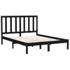 Estructura De Cama De Madera Maciza Negra 140x200 Cm Vidaxl