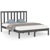 Estructura De Cama Madera Maciza Gris King Size 150x200 Cm Vidaxl