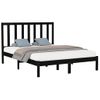 Estructura De Cama Madera Maciza Negra King Size 150x200 Cm Vidaxl