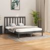 Estructura De Cama De Madera Maciza De Pino Gris 160x200 Cm Vidaxl