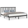 Estructura De Cama De Matrimonio Madera Maciza Gris 180x200 Cm Vidaxl