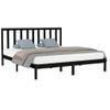 Estructura De Cama Madera Maciza Negro Supe King 180x200 Cm Vidaxl