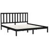 Estructura De Cama Madera Maciza Negro Supe King 180x200 Cm Vidaxl