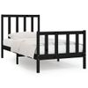 Estructura De Cama Madera Maciza Negro 90x200 Cm Vidaxl