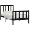 Estructura De Cama Madera Maciza Negro 90x200 Cm Vidaxl