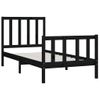 Estructura De Cama Madera Maciza Negro 90x200 Cm Vidaxl