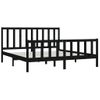 Estructura De Cama Madera Maciza Negro Supe King 180x200 Cm Vidaxl