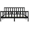 Estructura De Cama Madera Maciza Negro Supe King 180x200 Cm Vidaxl