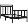 Estructura De Cama Madera Maciza De Pino Negro 100x200 Cm Vidaxl