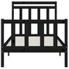 Estructura De Cama Madera Maciza De Pino Negro 100x200 Cm Vidaxl