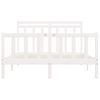 Estructura De Cama Madera Maciza De Pino Blanco 120x200 Cm Vidaxl