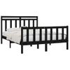 Estructura De Cama De Madera Maciza Negra 140x200 Cm Vidaxl