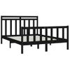 Estructura De Cama De Madera Maciza Negra 140x200 Cm Vidaxl