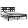 Estructura De Cama Madera Maciza De Pino Negra 150x200 Cm Vidaxl