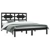 Estructura De Cama Madera Maciza De Pino Negra 150x200 Cm Vidaxl