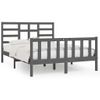 Estructura De Cama Madera Maciza Gris King Size 150x200 Cm Vidaxl