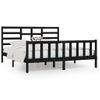 Estructura De Cama Madera Maciza Negro Supe King 180x200 Cm Vidaxl