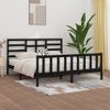 Estructura De Cama Madera Maciza Negro Supe King 180x200 Cm Vidaxl