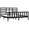 Estructura De Cama Madera Maciza Negro Supe King 180x200 Cm Vidaxl